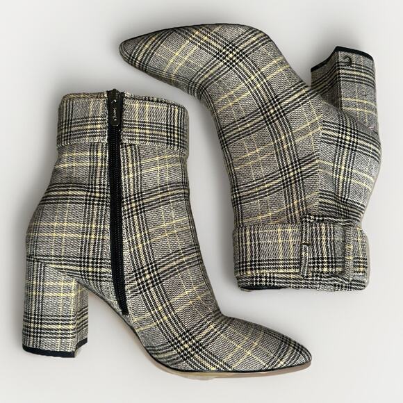 Circus by Sam Edelman Hardee Plaid Ankle Boots Size 7M Block Heel Zip - Picture 1 of 6